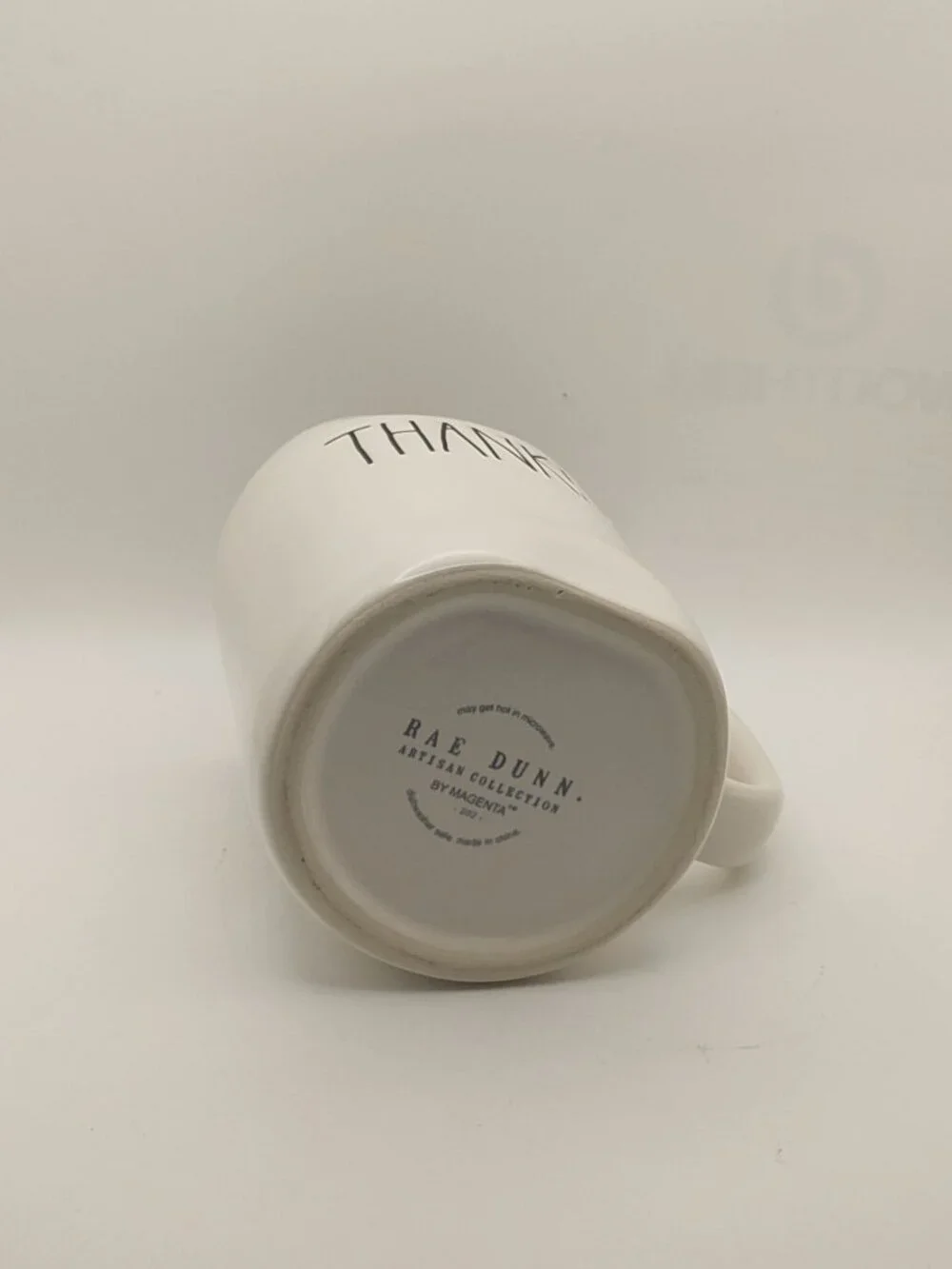 THANKFUL Rae Dunn Artisan Collection By Magenta Coffee Mug White With Orange Int